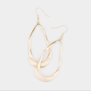 Wavy Metal Teardrop Earrings